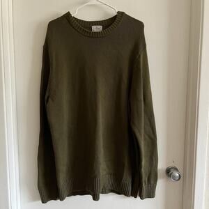 L.L.Bean Fisherman Knit Crewneck Sweater Men’s XL Olive Green